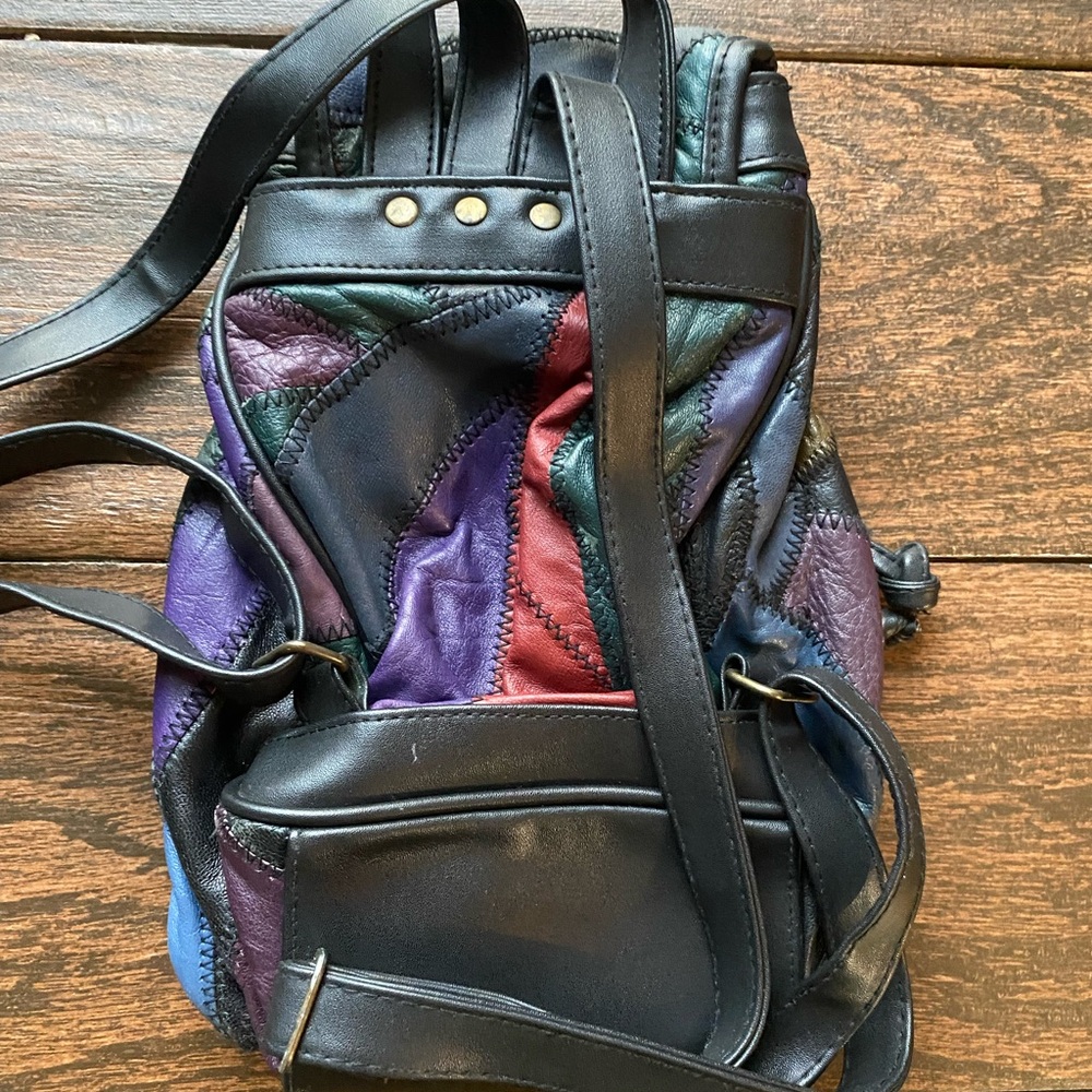 Patchwork Leather Mini Backpack - image 2